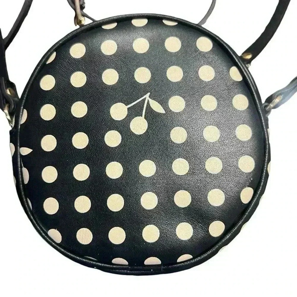 Bonpoint Cherry Dot Leather Circle Shoulder Bag Rare - Picture 4 of 11